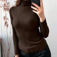 thumbnail image 4 of XIAOCHA Womens Sweaters Classic Turtleneck Knit Pullover Sweater Top Fall Versatile Solid Slim Fit Soft Comfortable Casual Blouses, 4 of 5