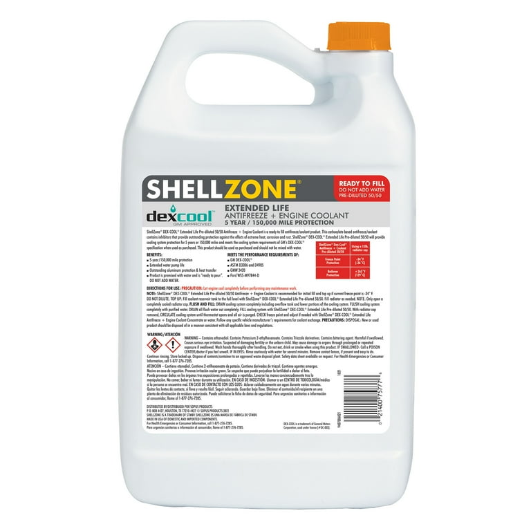 ShellZone DEXCOOL Antifreeze/Coolant 50/50, Gallon, 46 OFF