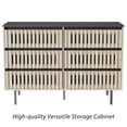 thumbnail image 2 of HIUU Beige Modern Rattan Shape Sideboard with 6 Drawers for Living Room, Entryway, Hallway, 2 of 10