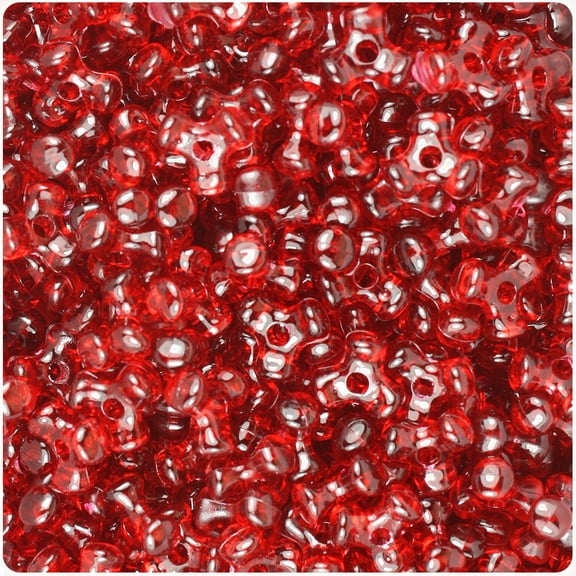 BeadTin Dark Ruby Transparent 11mm TriBead Craft Beads (500pcs)