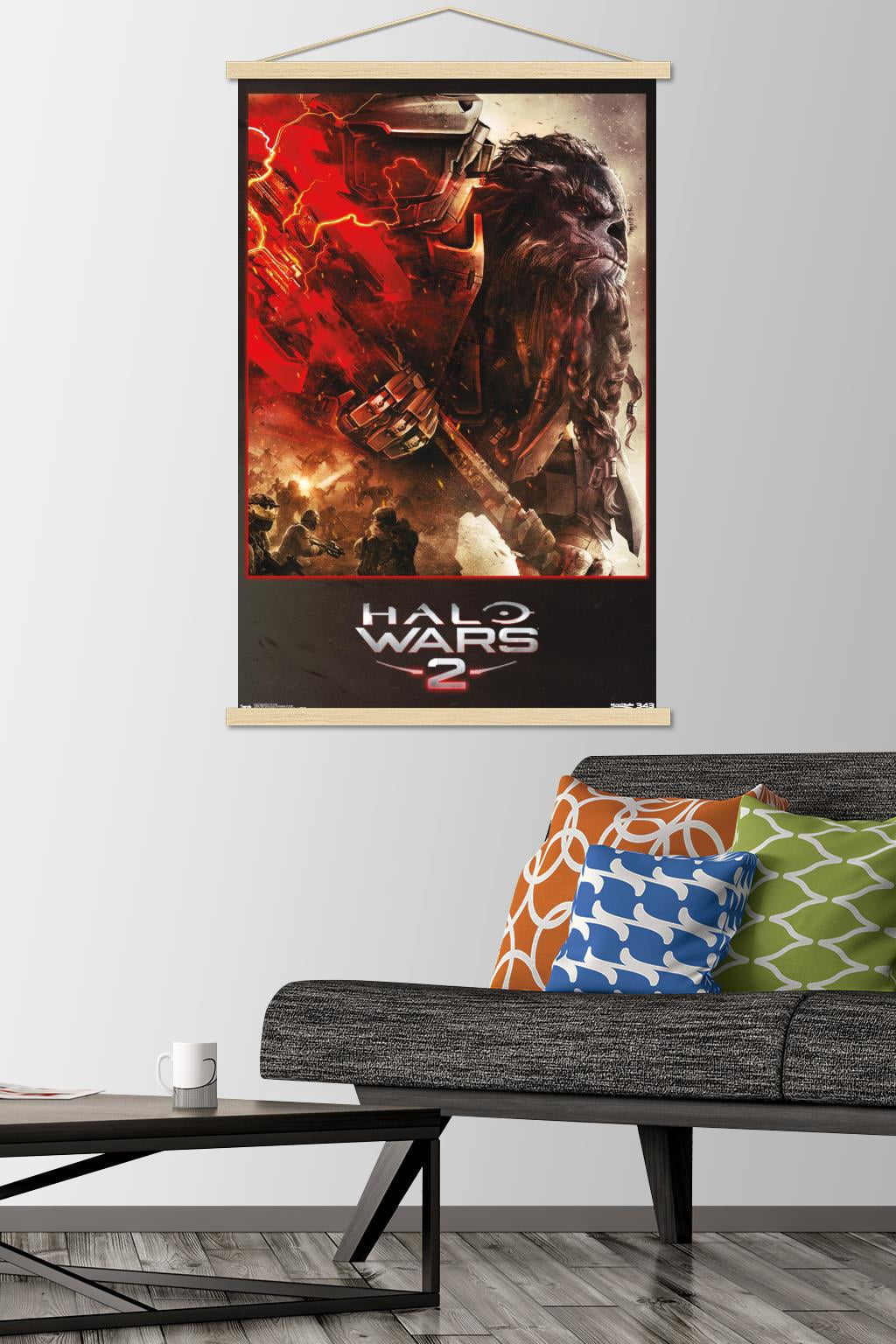 Halo: Halo Wars 2 - Face-Off Wall Poster with Wooden Magnetic Frame, 22.375" x 34"