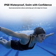 DOOGEE Bone Conduction Swimming Headphones, IP68 Waterproof Open Ear Headphones with 32GB MP3 Player, Bluetooth Audio and LED Safety Light
