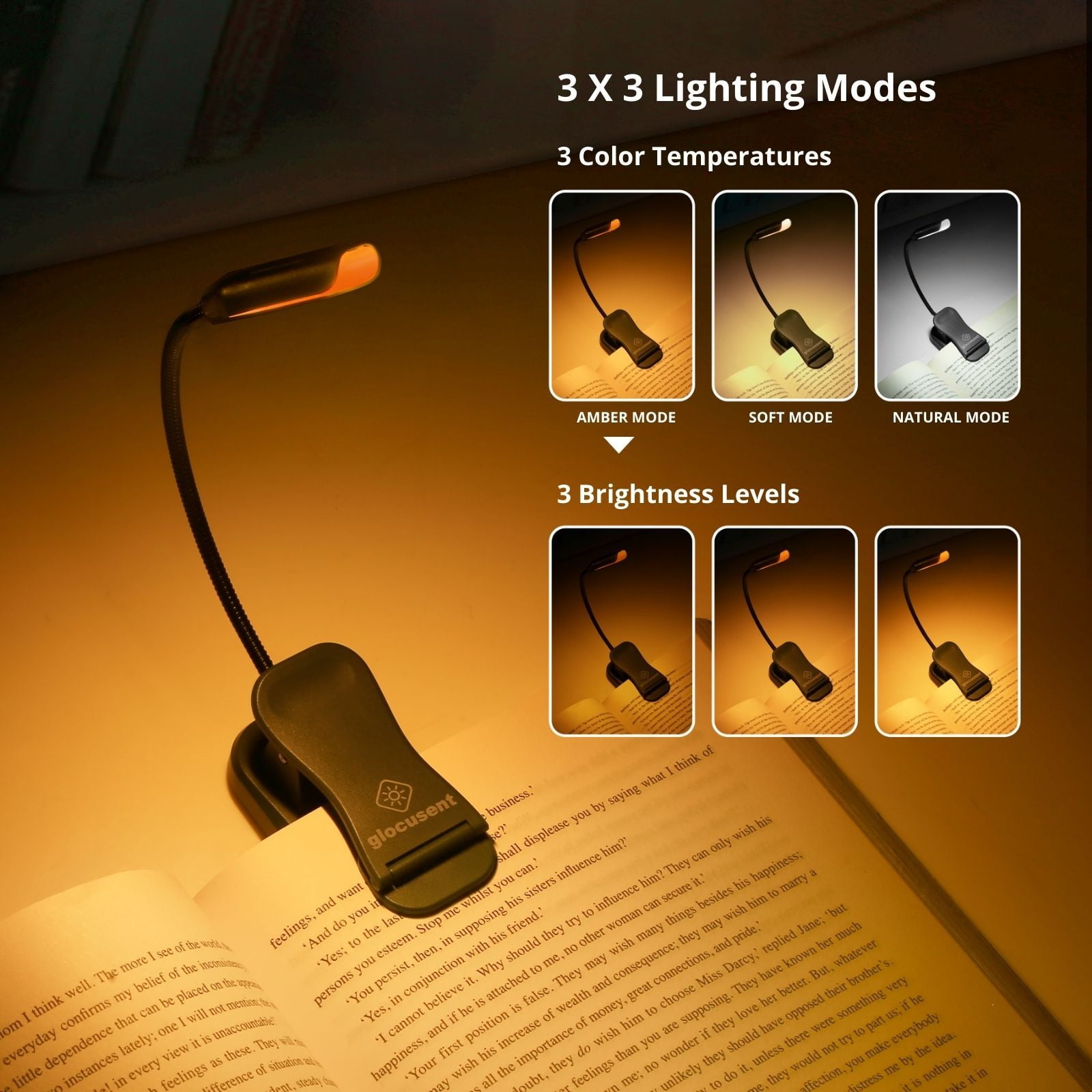 Amber Book Light - this is the best book light! – The Garden Party