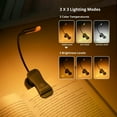 thumbnail image 4 of Glocusent Mini Rechargeable 10 LED Amber Book Light for Reading in Bed, Eye-Care Clip on Reading Light Up to 80 Hrs, 3 Brightness x 3 Color Modes, Perfect Little Book Light for Readers & Kids, 4 of 7