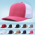 thumbnail image 2 of FUZHIQ Unisex Two-Tone Trucker Hat Breathable Mesh Back Adjustable Curved Brim Baseball Cap Casual Outdoor Daily Wear, 2 of 3