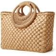 thumbnail image 2 of Kukuzhu Straw Hobo Bags for Women Retro Handbags Hand-woven Large Bag Round Handle Ring Totes Summer Beach Rattan Purses, 2 of 8