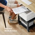 thumbnail image 4 of HUANUO Printer Stand with Cable Management and Storage Drawer, Printer Table with Locking Wheels, 14.1-inch Maximum Height Printer Cart for Under Des, 4 of 8