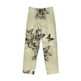 thumbnail image 6 of Uemuo Vintage Floral Pattern Men's Wide Leg Palazzo Lounge Pants with Pockets Light Weight Loose Comfy Casual Pajama Pants-Small, 6 of 9