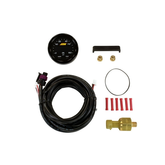 AEM Electronics Gauge Oil Pressure 30-0307 X Series; 2-1/16 Inch Diameter; Electrical; Digital Display; 0-150 PSI; With Black Bezels/Black Faceplates; LED; With 0-5v Analog Output For Data Loggers