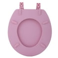 PowerSellerUSA Vinyl Round Soft Toilet Seat, Adjustable Hinges Toilet ...