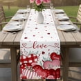thumbnail image 4 of Love Heart Valentine's Day Table Runner 48 Inches, Eucalyptus Botanical Red Pink Bed Runner Dresser Scarves Tabletop for Indoor Outdoor Parties/Ceremony/Banquet, 13" x 48", 4 of 8