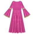 thumbnail image 3 of TiaoBug Robe Longue à Manches Évasées pour Filles Enfants, Robe de Princesse Médiévale, Robes Maxi Renaissance, Robes de Bal, Rose Vif 10, 3 of 7