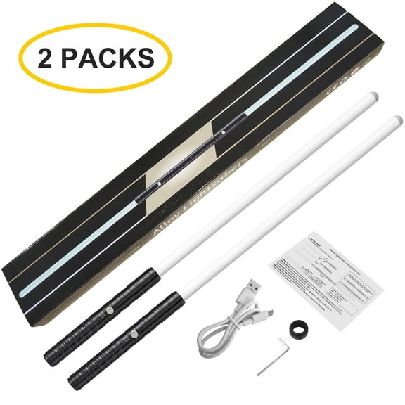 Beyondtrade Light Swords Alloy Metal Hilt RGB 15 Colors FX Sound Type-C Charging for Cosplay Toys