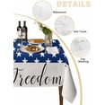 thumbnail image 2 of 4th of July Table Cloth, Independence Day American Flag Red Striped Blue Star Waterproof Tablecloth for Square Tables, Washable Fabric Table Cover for Restaurant Kitchen Dining Tables 54"x54", 2 of 6
