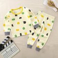 thumbnail image 2 of TOWED22 Cotton 2 Piece Pajamas Boys Long Sleeve Sets Toddler Boys Pjs Kids Fall Winter Sleepwear Sets 6-12 Months 12-24 Months 2t 3t 4t 5t 6t 7t 8t 9t Children,Light Yellow,5-6 Y, 2 of 4