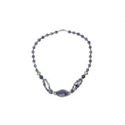 Mogul Purple Amethyst Beads Necklace- Handmade Twisted Beads Stones Jewelry