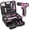 Pink, variant on Pink Tool Kit Box Drill Set:DEKOPRO Home Mechanic Toolbox with 12V Power Cordless Drill Hand Repair Tools Sets Combo Kits Storage Organizer Drawer Case for Men & Women