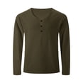 thumbnail image 4 of pstuiky camisa de manga larga para hombre, Camisa de capa base de ejercicio de manga larga para hombre, informal, con cuello redondo, bolsillos y botones, de colores sólidos xxxl, 4 of 9