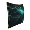 thumbnail image 2 of Fotbe Green Lightning Flash Pattern Velvet Decorative Throw Pillow Covers with Elegant Piping, Soft Plush Cushion Cover for Sofa, Bed, Car, Office-20"x20", 2 of 8