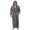 Grey, variant on Men Hooded Bathrobe with Adjustable Belt Super Soft Fluffy Highly Absorbent Solid Color Pocket Design Male Bathrobe