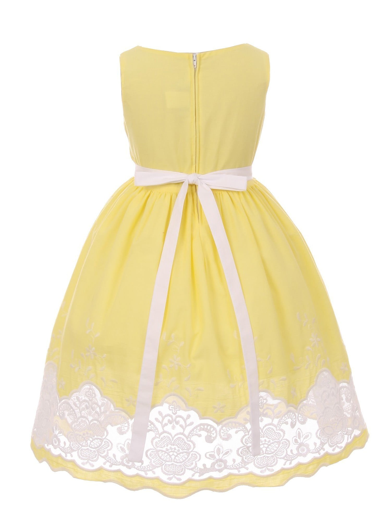 *George* Beautiful Girl/'s Flower Embroidered NEW! Lined Yellow Dress 3T EASTER