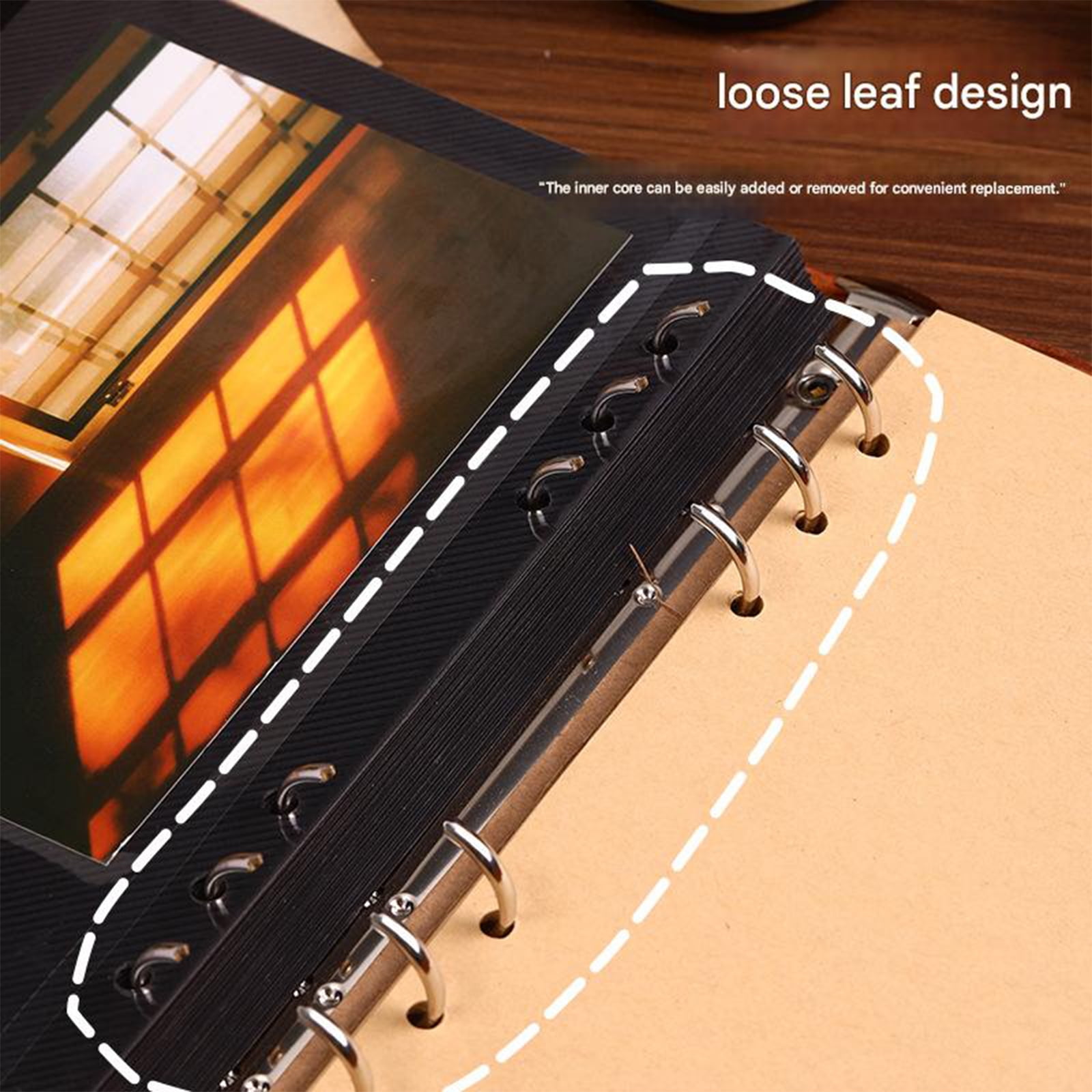 Compacts Size Travel Journal Scrapbook Leather Cover Notebook Memory Book Perfect for Photos Home Display Decoration