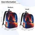 thumbnail image 3 of Bixox Red And Blue Fire Wolf Printing Canvas Backpack Lightweight Casual Travel Backpack School Backpack Fits 15.6 Inch Notebook, 3 of 5