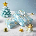 thumbnail image 5 of Blue Christmas Wrapping Paper Roll Religious Holiday Gift Wrap Craft Art Paper for Party DIY Wrapping Supplies, 58x23in, 1 Roll, 5 of 6
