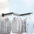 thumbnail image 1 of Folding Clothes Hanger Wall Mount Cloth Drying Rack Space Saving Aluminum Clothes Home Retractable Laundry Clothesline D 3 Rod 18 Hook, 1 of 6