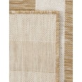 thumbnail image 5 of Unique Loom Outdoor Striped Collection Area Rug - Striped (7' 10" Square Taupe/Ivory), 5 of 5