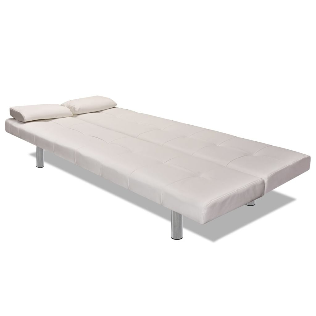 Kepooman Adjustabl Sofa Bed with 2 Pillows for Home, White Kepooman Adjustabl Sofa Bed with 2 Pillows for Home, White
