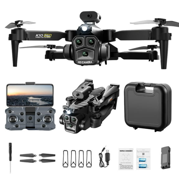 RKZDSR Drone with 1080P Camera for Adults & Kids – RC Foldable Quadcopter with Four-Way Obstacle Avoidance, Follow Me, Waypoint Fly, Altitude Hold, Headless Mode, up to 30 Mins Long Flight