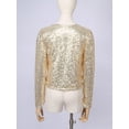 thumbnail image 5 of Miutii Women Party Club Cocktail Sparkly Jacket Sequins Cardigan Coat Outerwear Slim Fit Cover Ups Gold S, 5 of 8