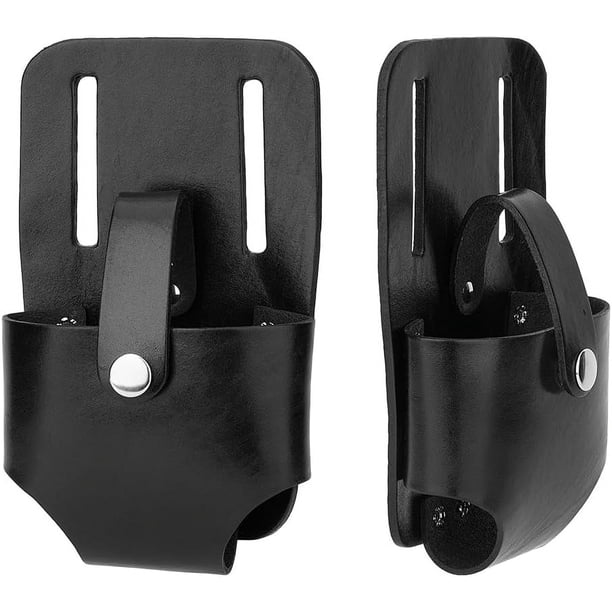 Soporte para cinta métrica de imitación de cuero con clip, funda para cinta métrica, cinturón negro, organizador de herramientas, recogedor de cinta, accesorios para cinta métrica