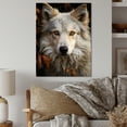 thumbnail image 2 of Designart "Selfy Wolf " Animals Metal Wall Art Prints, 2 of 5