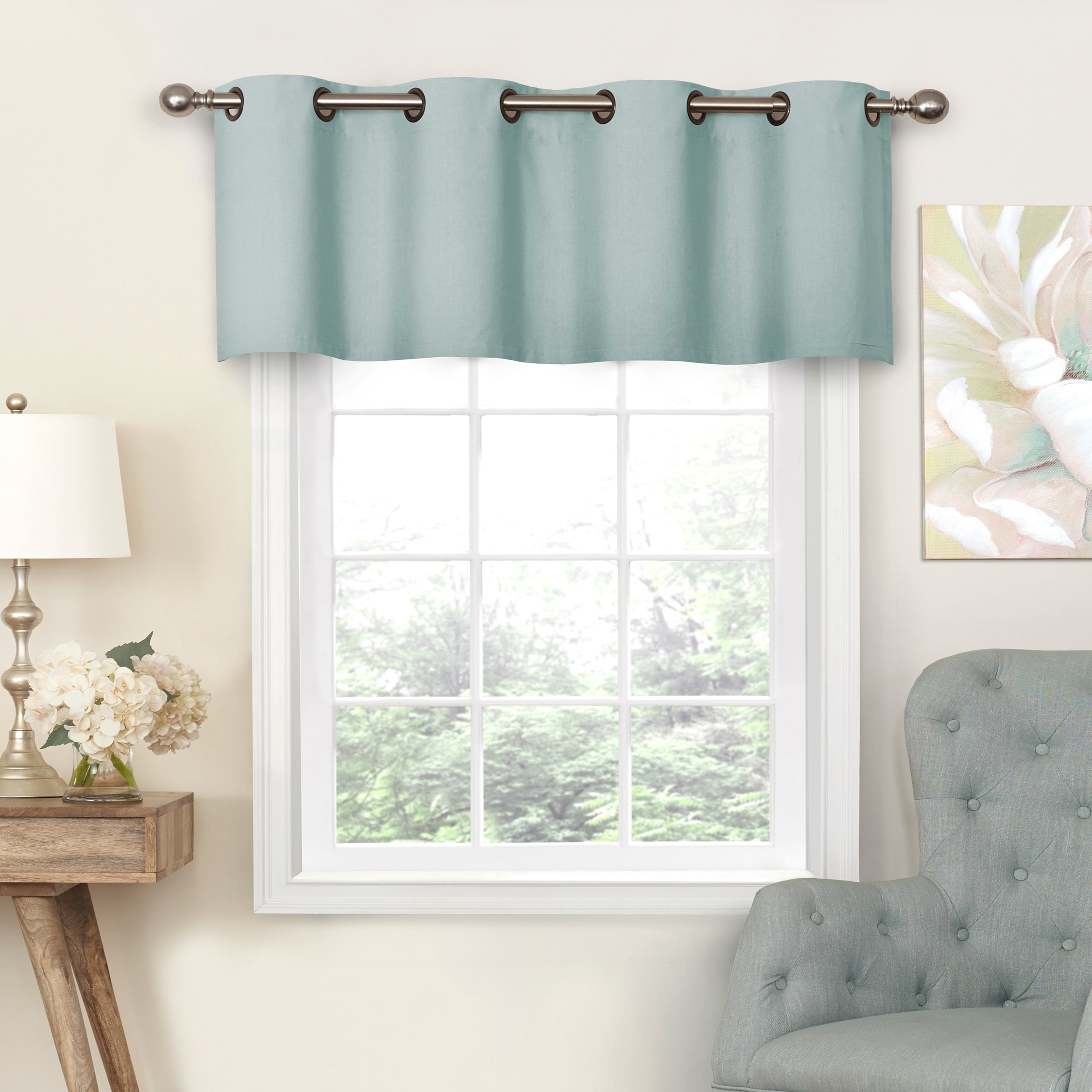 Eclipse Nadya Solid Room Darkening Grommet Valance
