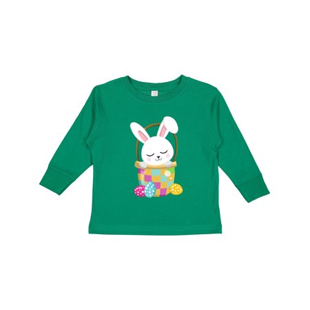 

Inktastic Easter White Bunny Cute Bunny Easter Eggs Gift Toddler Boy or Toddler Girl Long Sleeve T-Shirt