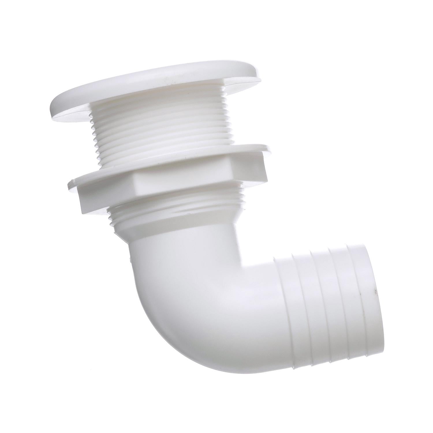 Seachoice 90 Degree Plastic Thru-Hull, 1 Nut Application, White
