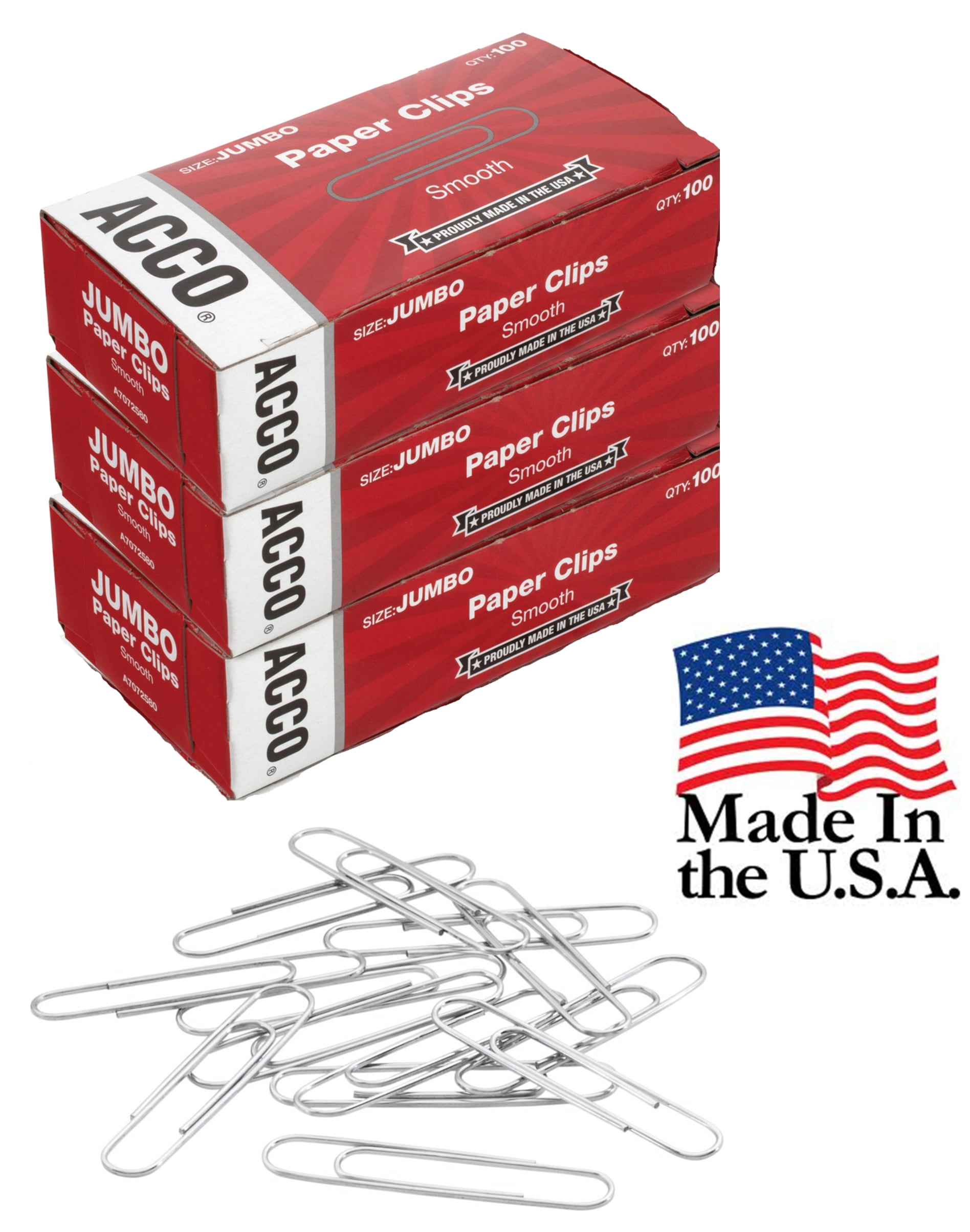 8-Pack, 800ct NEW/SEALED ***FREE S/H*** Acco Recycled Jumbo Paper Clips 