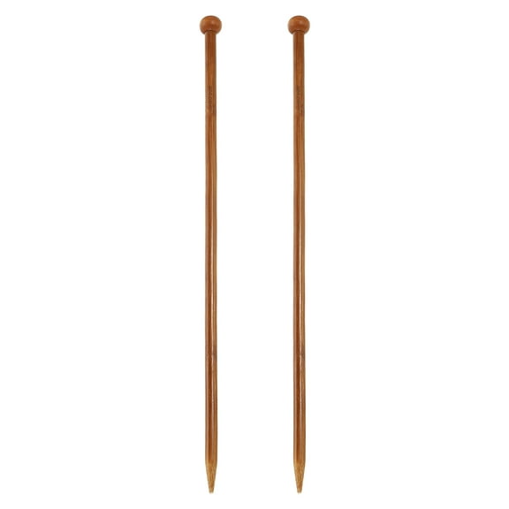 2Pcs 8mm Bamboo Knitting Needle Straight Single Pointed 14 Inch Long