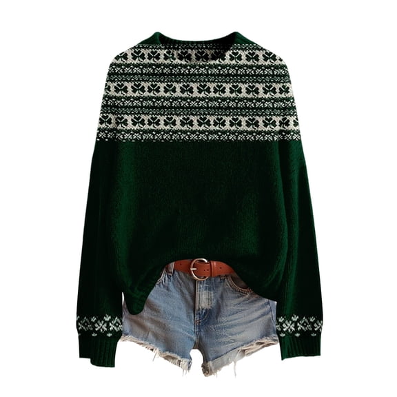 St Patricks Day Sweater Women Long Sleeve Crewneck Irish Oversized Pullover Plus Size Sweater