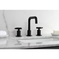 thumbnail image 4 of Kingston Brass KS1410RKZ Wendell Widespread Bathroom Faucet with Knurled Handle and Push Pop-Up Drain, Matte Black, 4 of 7