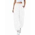 thumbnail image 3 of Women'S High Waisted Sweatpants Workout Active Joggers Pants Baggy Lounge Bottoms White M, 3 of 8