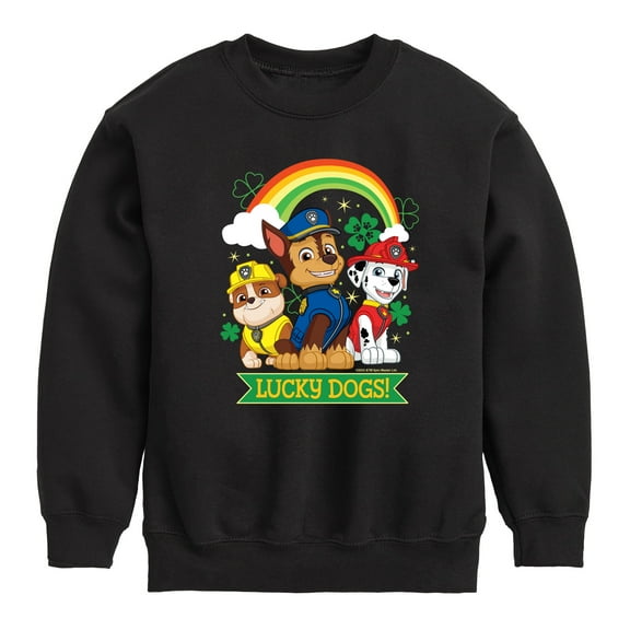 Nickelodeon - Paw Patrol - St. Patrick's Day - Lucky Dogs - Toddler And Youth Crewneck Fleece Sweatshirt