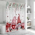 thumbnail image 6 of Valentines Gnomes Shower Curtain, Waterproof Shower Curtains for Bathroom, Eucalyptus Pink Red Love Heart Washable Fabric Bathtub Curtain Set Bath Decor with 12 Hooks 48"x72", 6 of 8