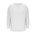 thumbnail image 4 of Tops for Women Plus Size Solid Color Side Zipper Round Neck Long-sleeved Pullover Loose Casual Sweatshirt,Womens Blouse White, 4 of 5