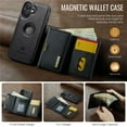 thumbnail image 6 of DG.MING Wallet Case for iPhone 16 6.1inch,Detachable Magnetic Wallet Phone Case with RFID Blocking, Card Slot,Holder, Leather Phone Case for Men Women,Black,For iPhone 16, 6 of 9