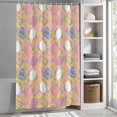 thumbnail image 6 of Easter Bunny Shower Curtain Set, Waterproof Shower Curtains for Bathroom, Colorful Eggs Spring Leaves Daisy Yellow Pink Plaid Washable Fabric Bath Curtain for Bathtub with Hooks 48x72 Inches, 6 of 9