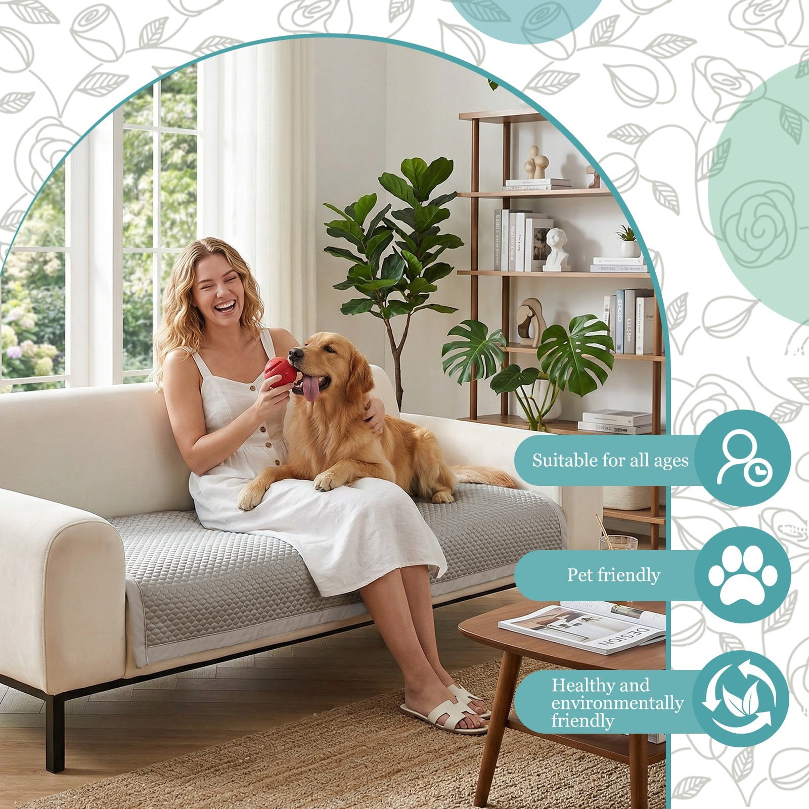 TOPCHANCES Ice Silk Cooling Sofa Cover Couch Pad, Couch Cover for Dogs, Dog Pet Mat Bed Sofa Slipcover Furniture Couch Protector (Gray, 70 x 150 cm)