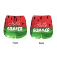 thumbnail image 2 of JUNZAN Watermelon Hello Summer Print Women's Athletic Gym Running Shorts with Phone Pockets - Workout Shorts-Large, 2 of 5